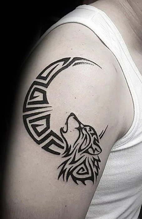 Tribal-Wolf-Tattoo image