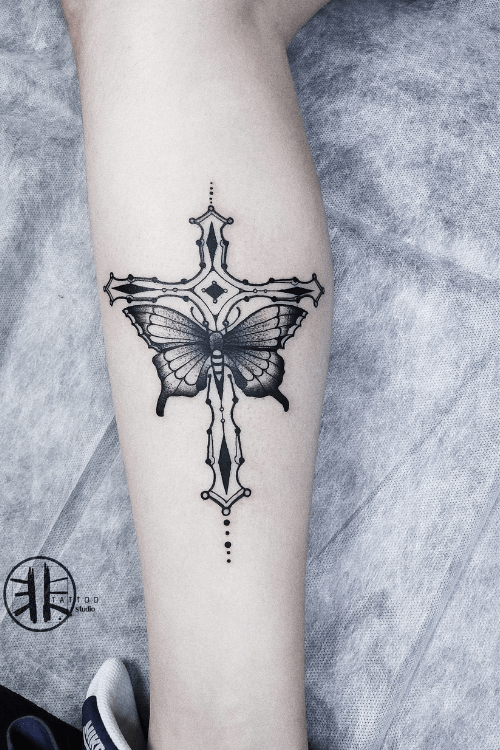 beautiful black butterfly tattoos