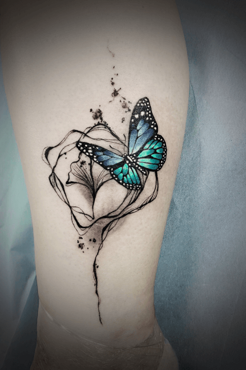 blue butterfly tattoo