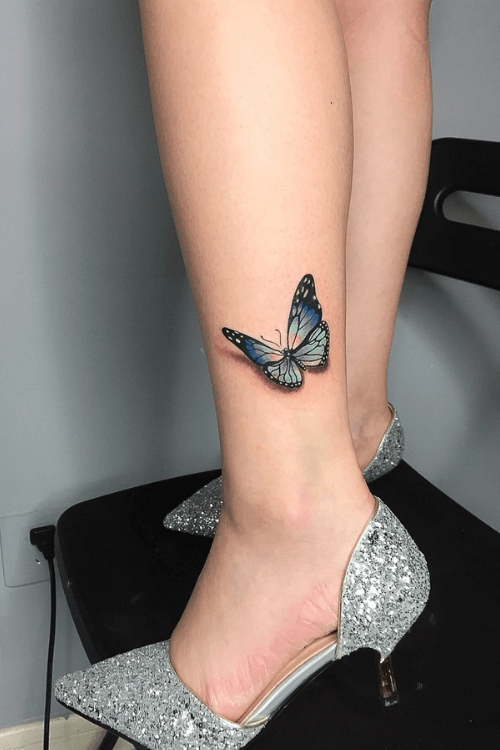 butterfly tattoo on leg