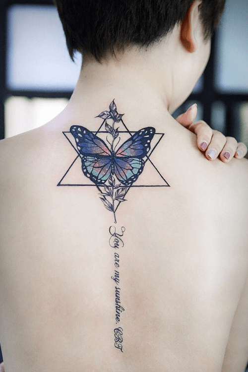 butterfly tattoo on neck